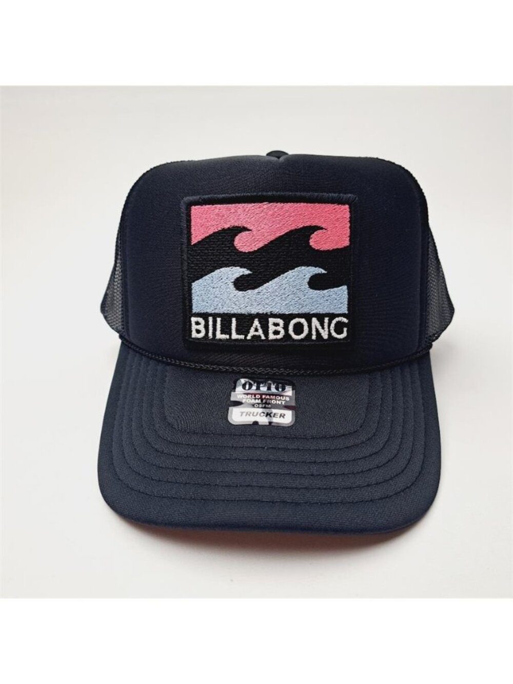 Vintage Billabong Wave Patch Foam Trucker Hat Black Surfer Beach Rope Cap New - Picture 2 of 4